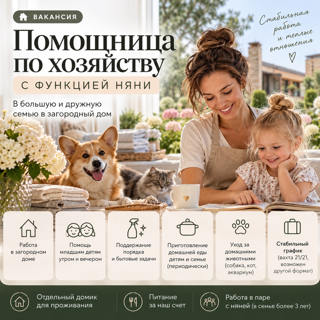 Домработница в городе Истра - Помощница по хозяйству с функцией няни вахта 21/21